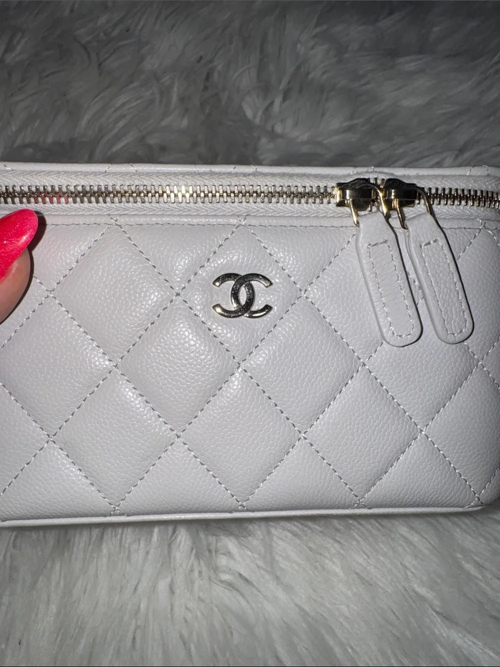 CHANEL Quilted Vanity Crossbody Bag in Cream with Gold Hardware
